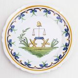 Revolution decorative plate in Nevers earthenware