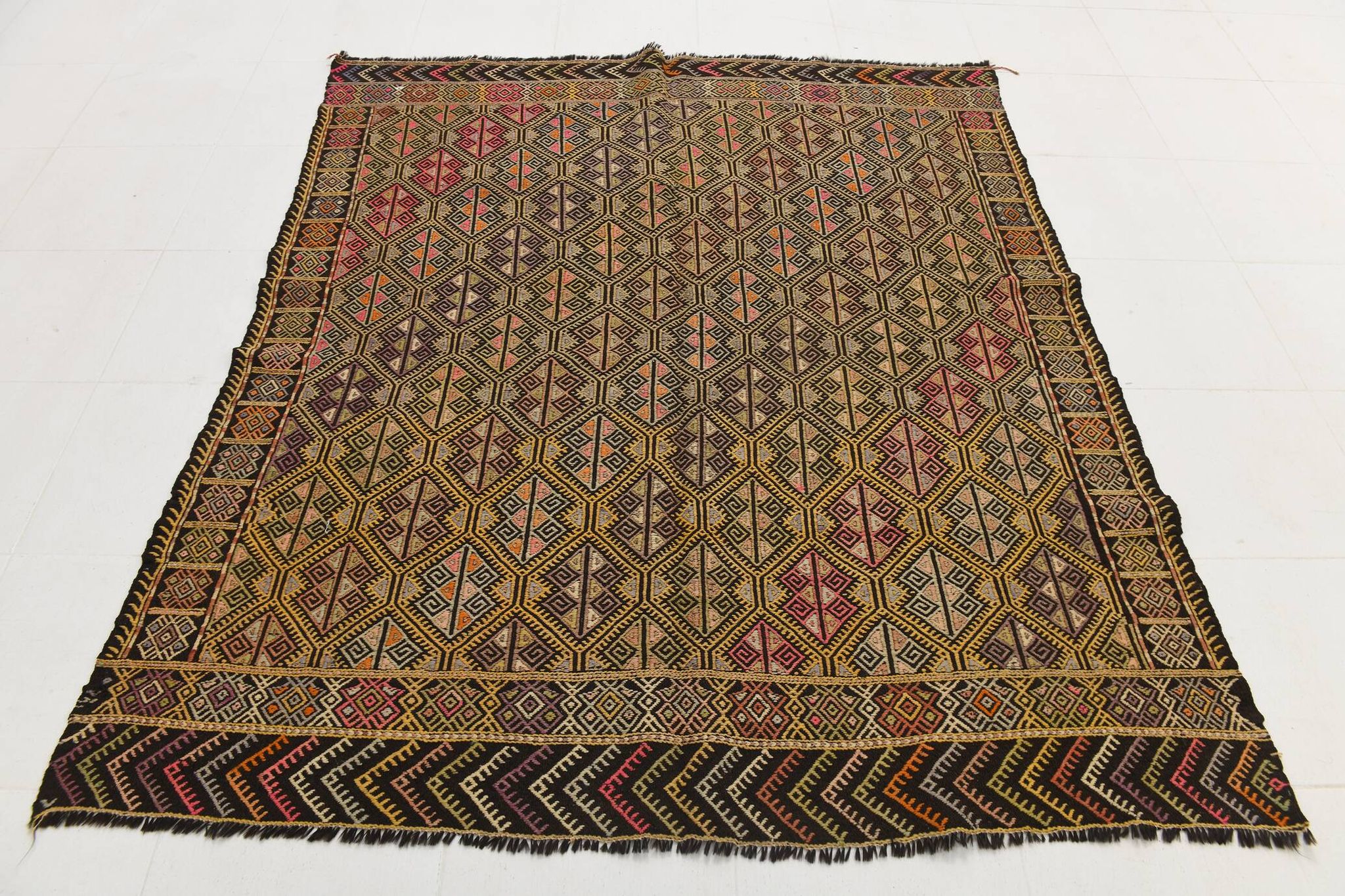 6x7 Turkish Kilim Rug, 180x207Cm
