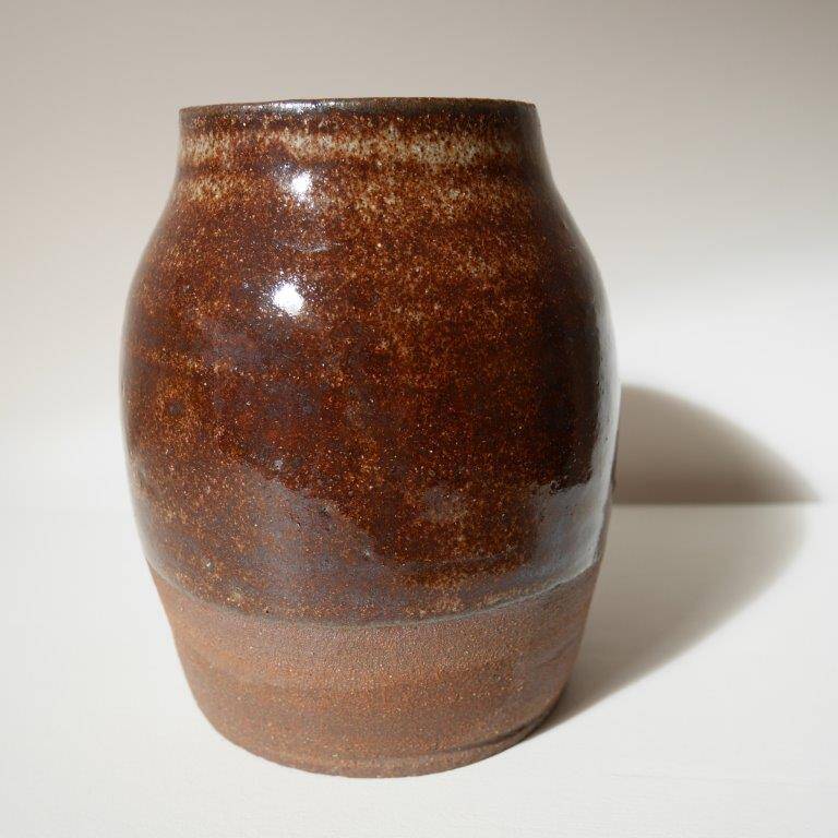 Brown stoneware vase