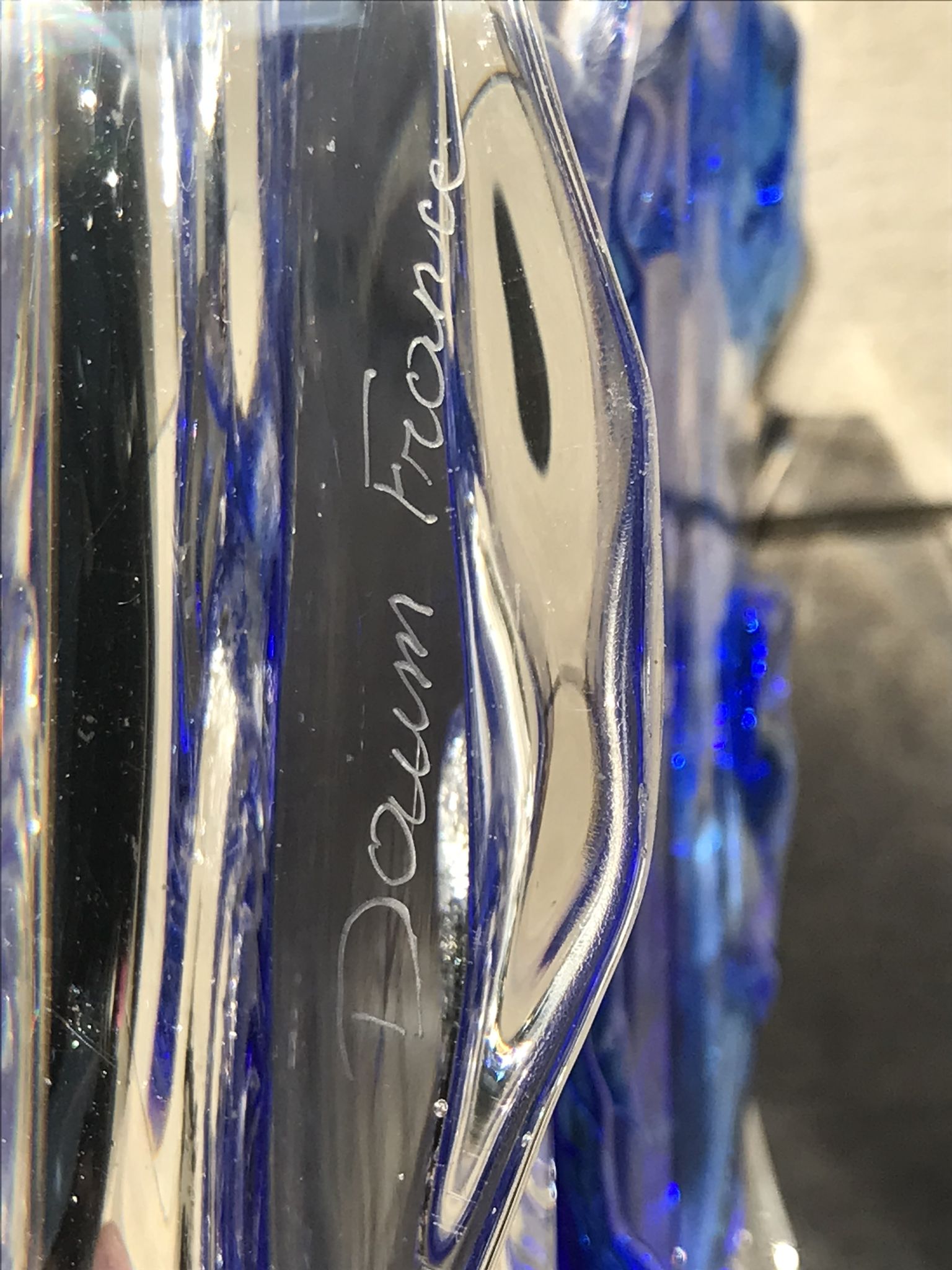 Coupe cristal Daum design annees 70