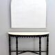 Minimal Shield Shaped Wall Mirror with a Steel Frame, Italy