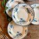 Set of 8 antique deep plates in ironstone, Royat from Sarreguemines.