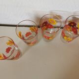ensemble de 6 verres à motif de fleur