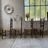 Set of rustic Provençal mulched chairs