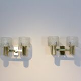 Sophisticated pair of brass wall lamps 1970s