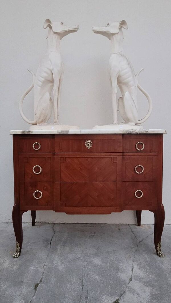 Commode Transition Louis XV Louis XVI bois de rose 19ème