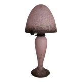 Mushroom lamp Le Verre Français in pink marbled glass