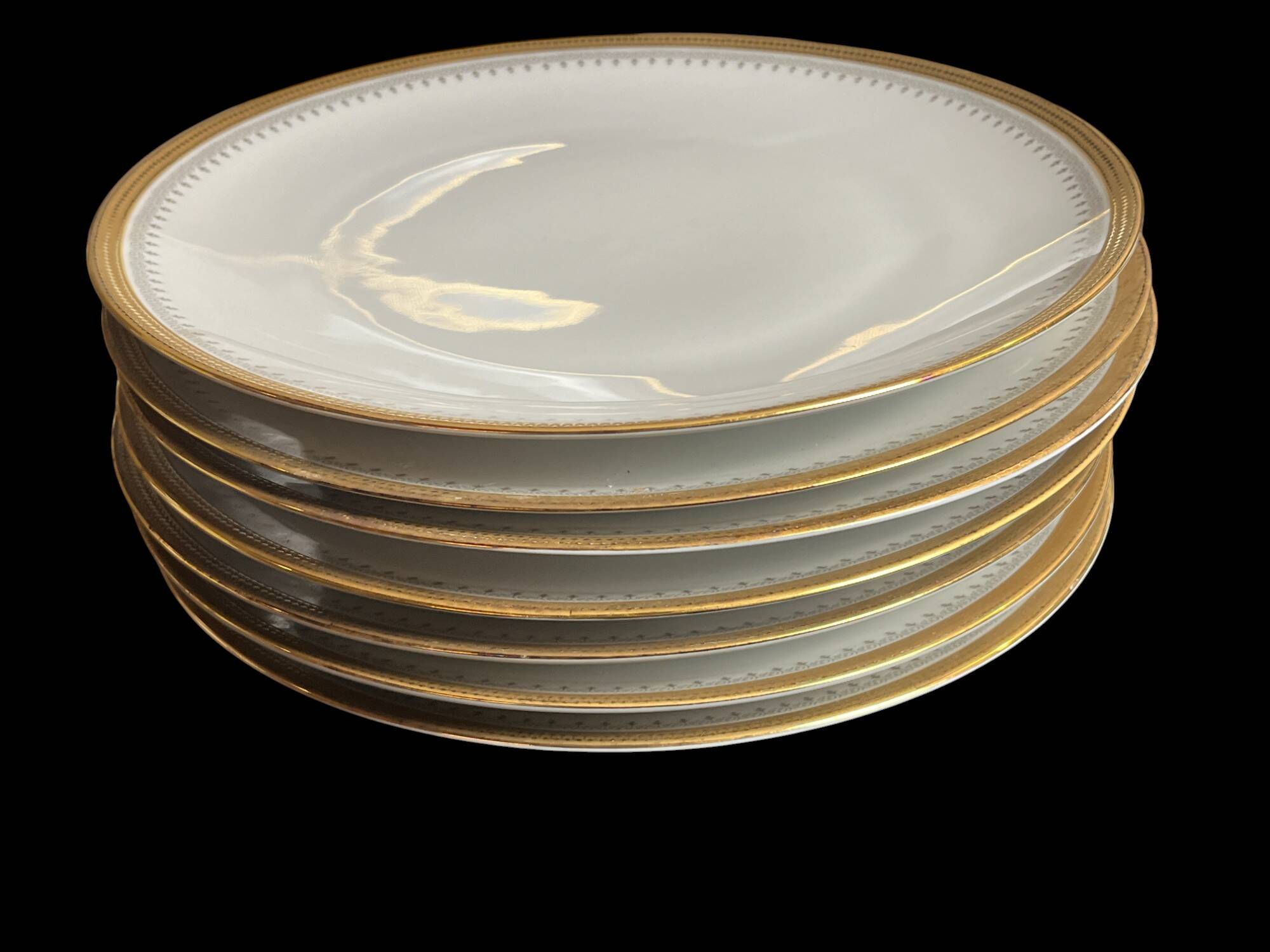 Tableware, 25-piece service, white porcelain and fine gold Winterling