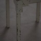 A pair of antique Danish stools, seats in lambswool, late 19th century.