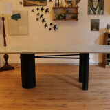 Large marble dining table, 1980s