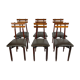 Set of six Mid-century Italian wood chairs