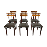 Set of six Mid-century Italian wood chairs