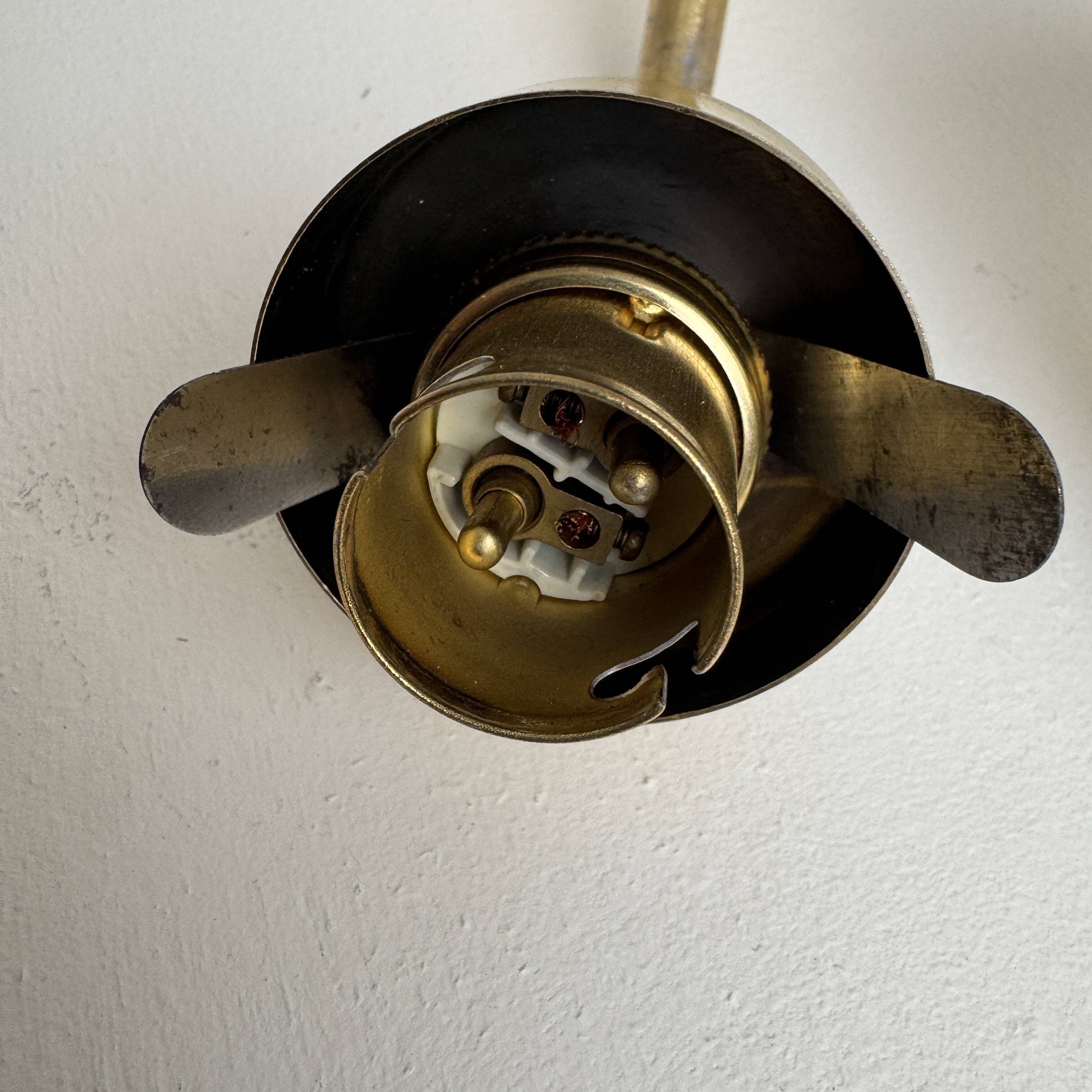 Antique small brass and opaline wall light vintage