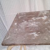 Workshop table wooden top metal base