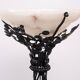Edgar Brandt style Art Deco floor lamp in wrought iron with alabaster cup