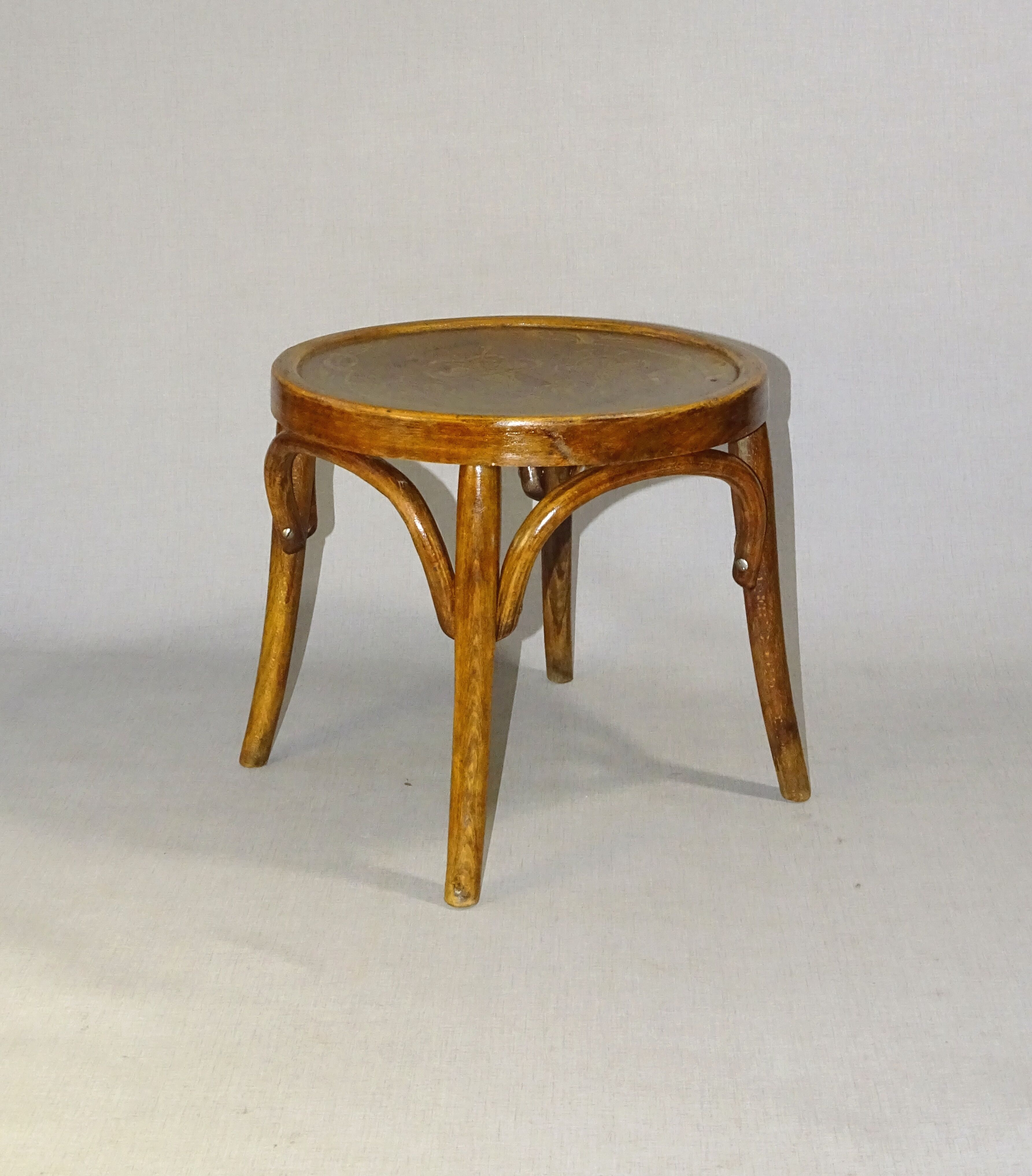 Low bistro stool, 1920 Art Nouveau