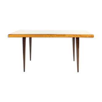 Coffee table in walnut & oak, czechoslovakia 1960s