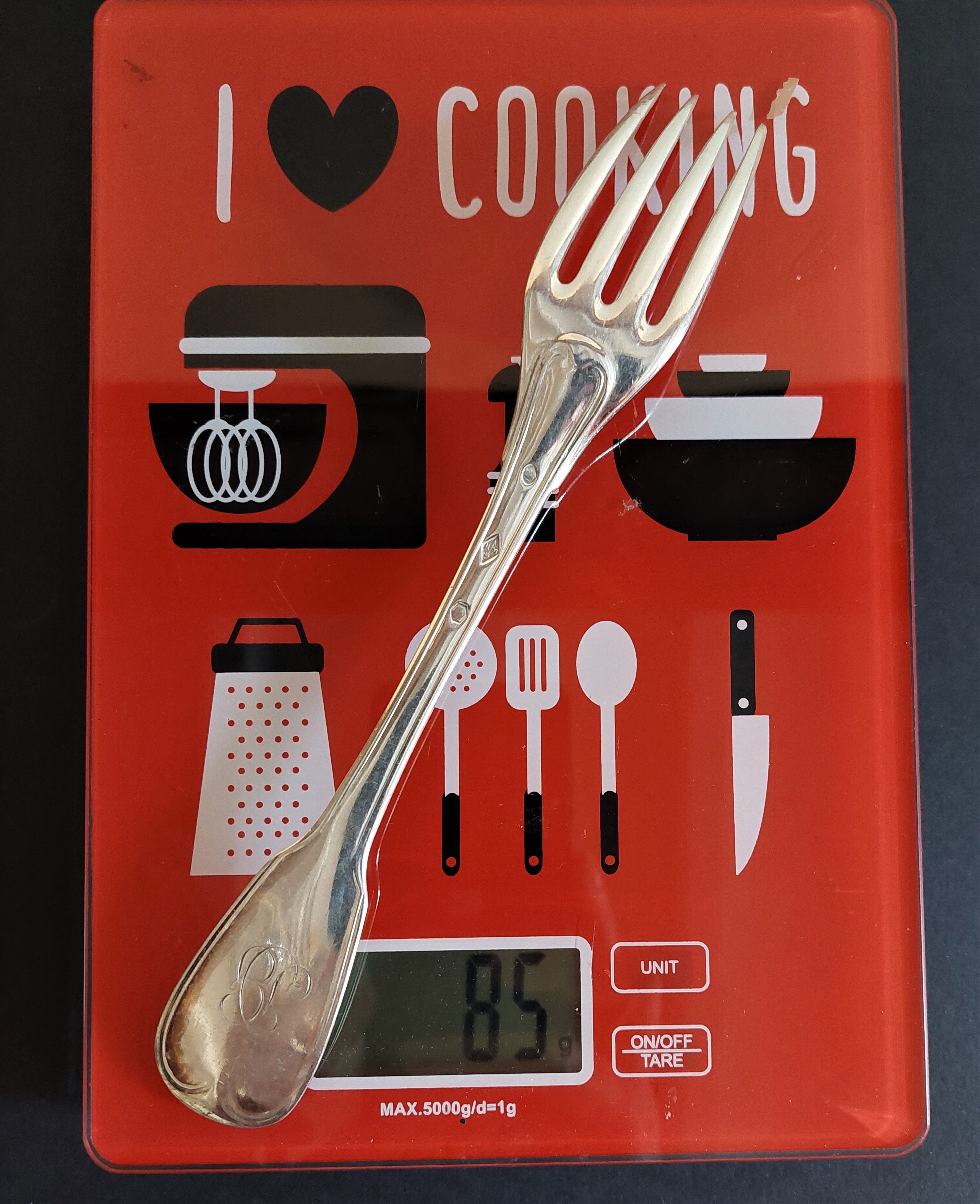 Solid silver fork hallmark Reymond Moureau before 1840