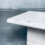 Italian Travertine Square Side End Table, 1970s, Set of 2