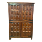 Monastery sideboard with four shutters in solid oak 20th century