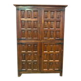 Monastery sideboard with four shutters in solid oak 20th century