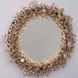 Palwa Crystal Back lid mirror, Hollywood Regency 1970s