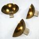 Set of three Italian Deco-style brass wall sconces, Italy 1970s