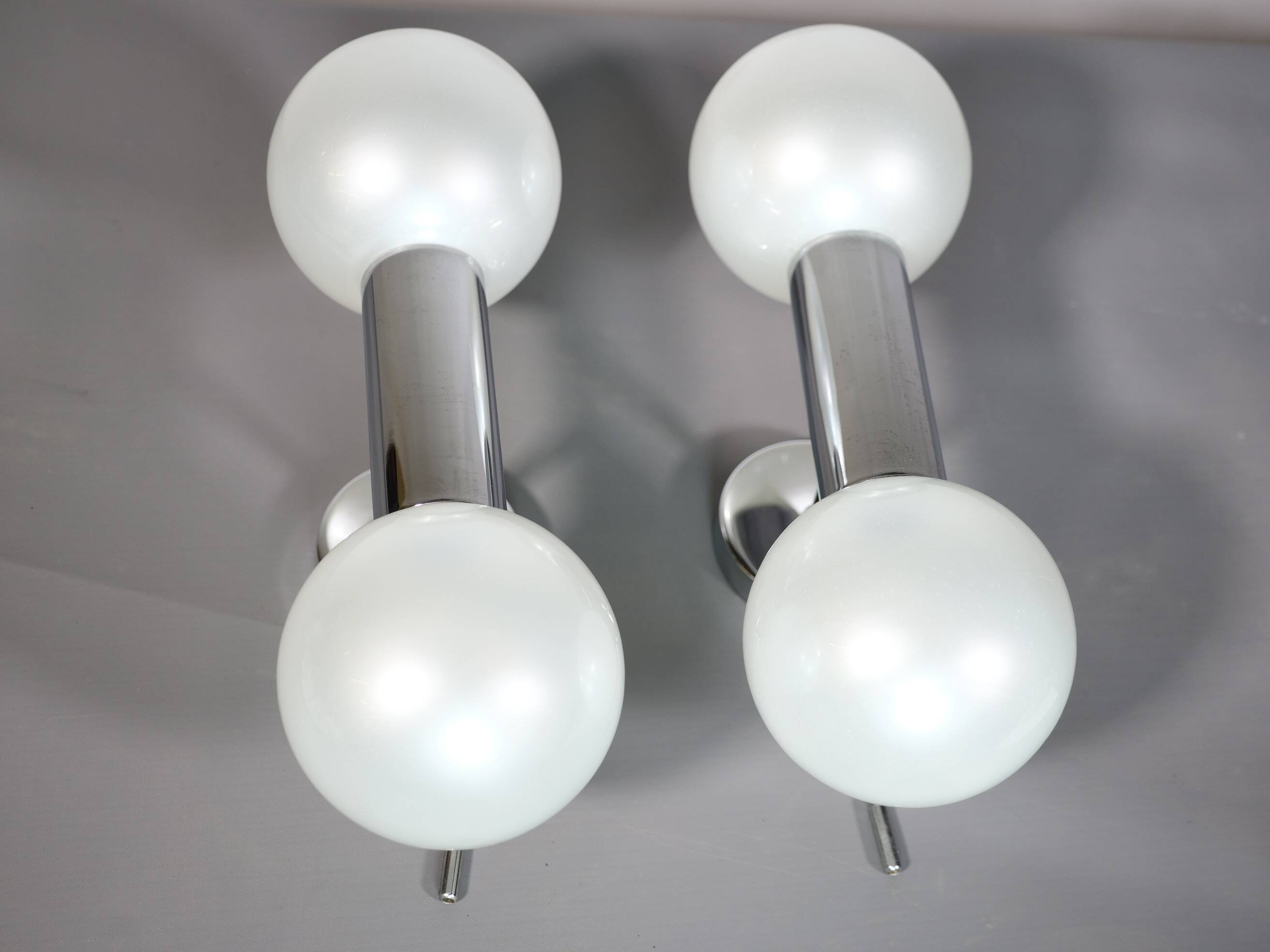 Space Age Wall Lights in Chrome by Motoko Ishii for Staff, 1970s