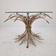 Table basse dorée style Hollywood Regency Coco Chanel en forme de gerbe de blé, 1970