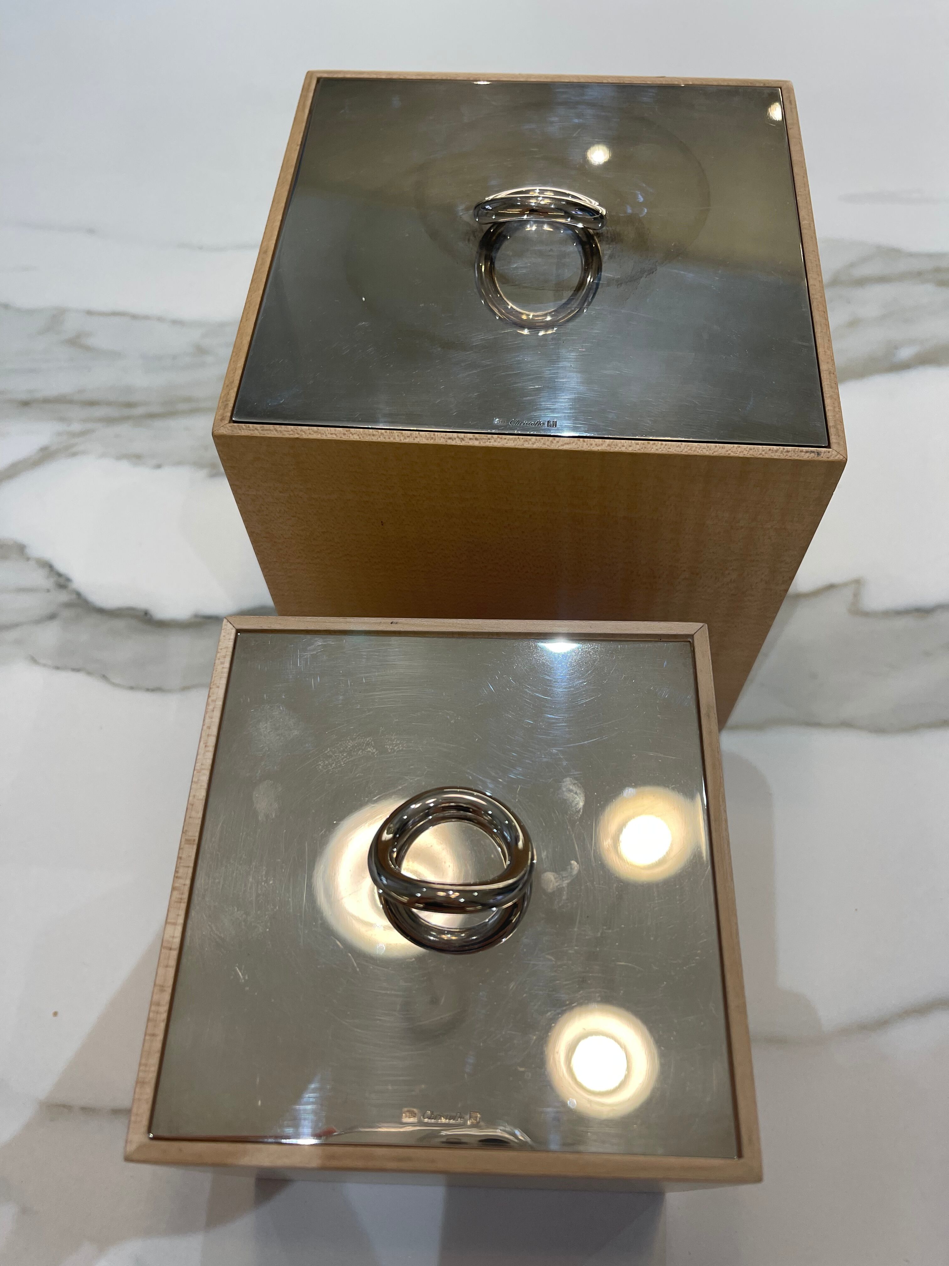 Cristophle wooden box and silverware