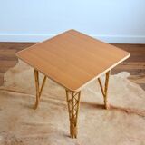 Vintage bamboo and rattan dining table 1960s