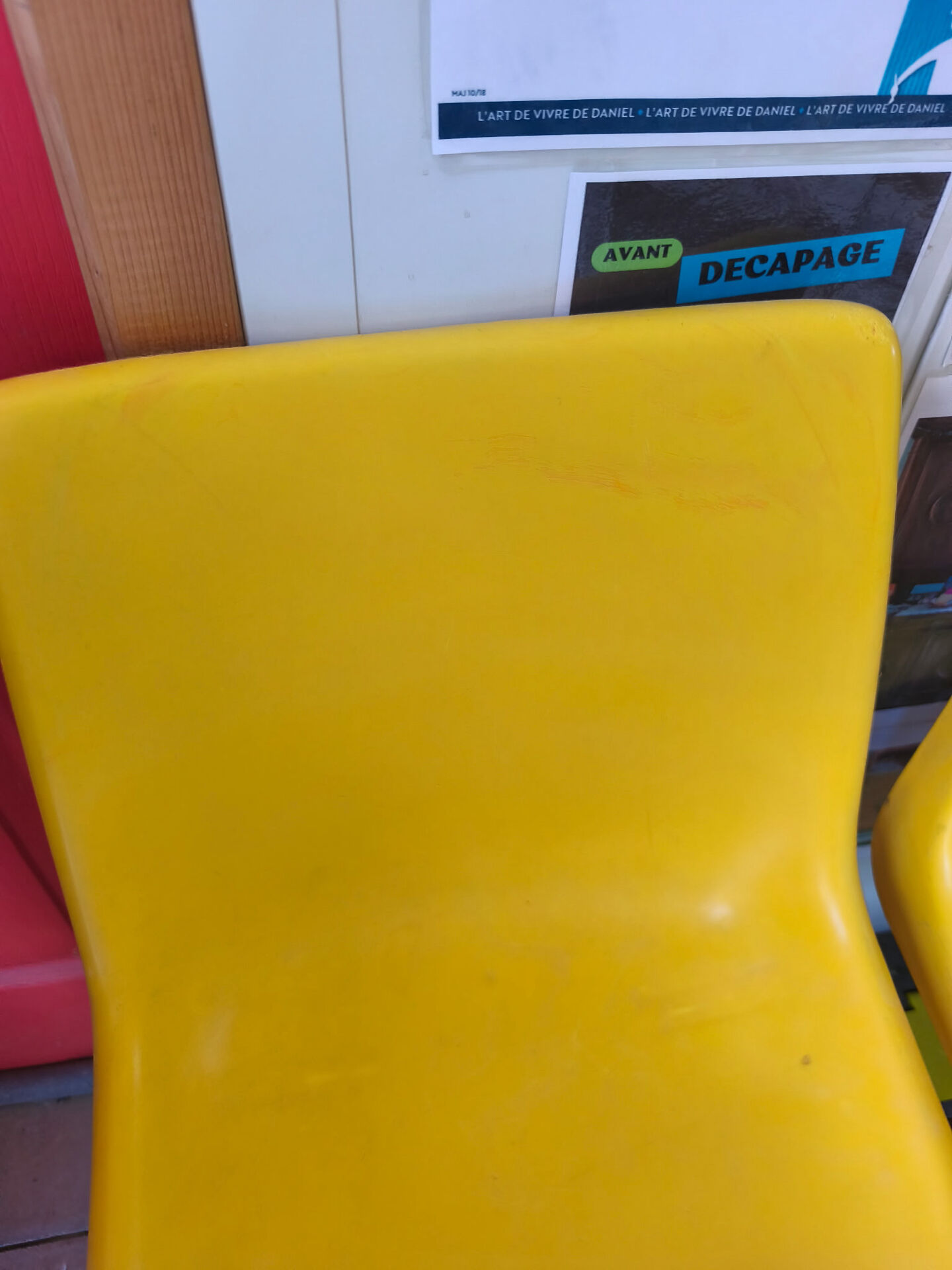 Waiting bench, vintage yellow sofa