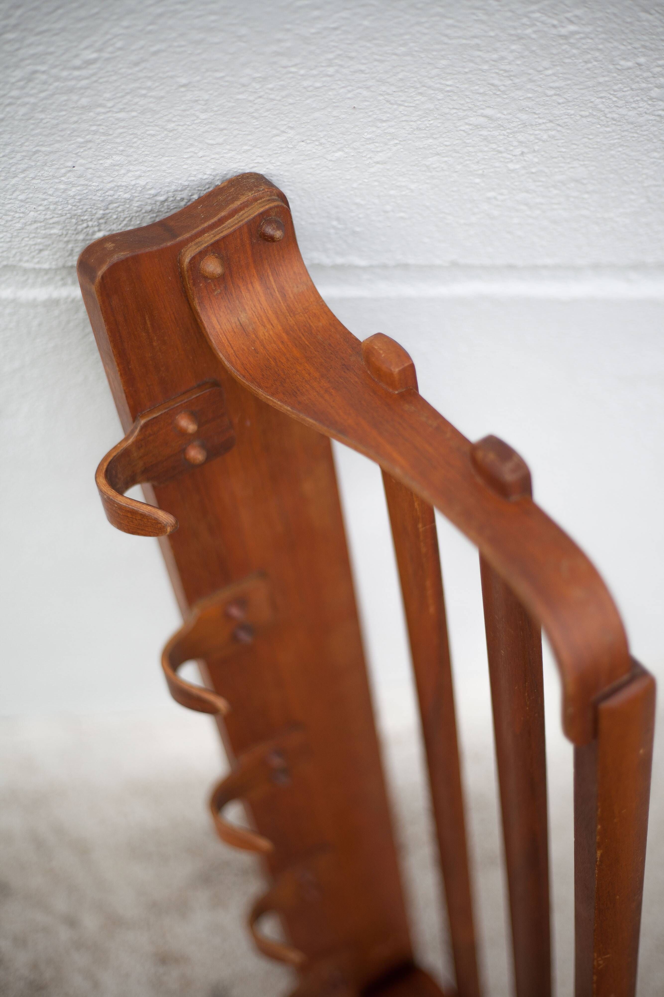 German wooden coat rack attributed to Bruno Paul, vintage coat rack, wall coat rack, woode