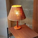 Pine lamp and rush lampshade from the 60s