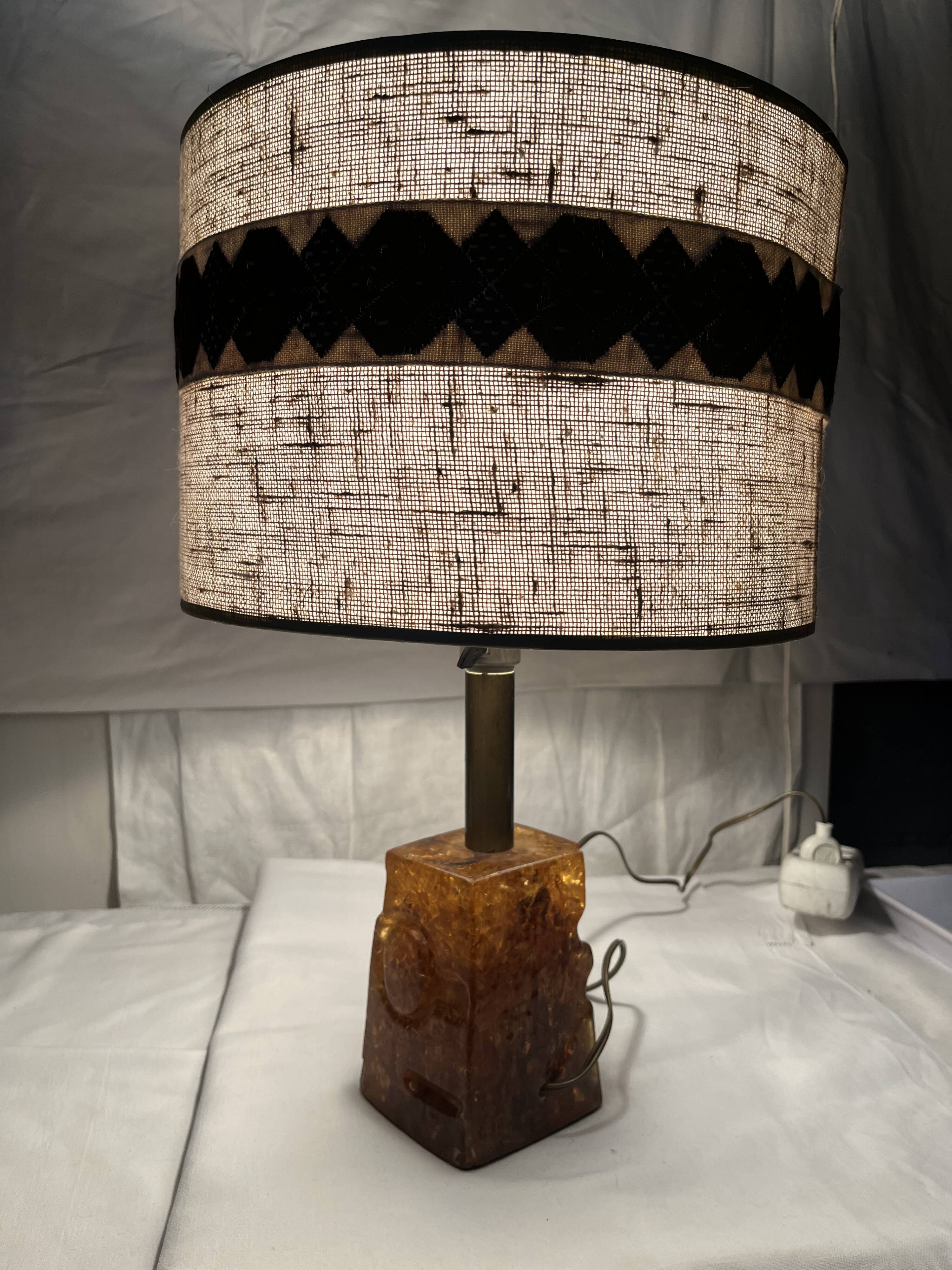 vintage fractal resin lamp 60s/70s