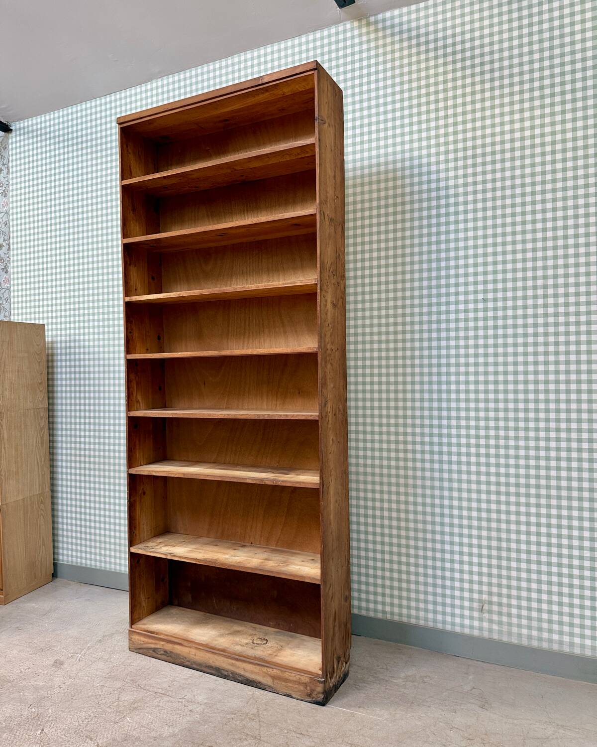 Large vintage wooden bookcase