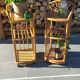 Paire de chevets vintage en rotin et bambou