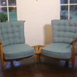Fan bench by Guillerme and Chambron reupholstered