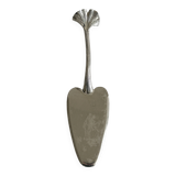 White metal cake server ginkgo