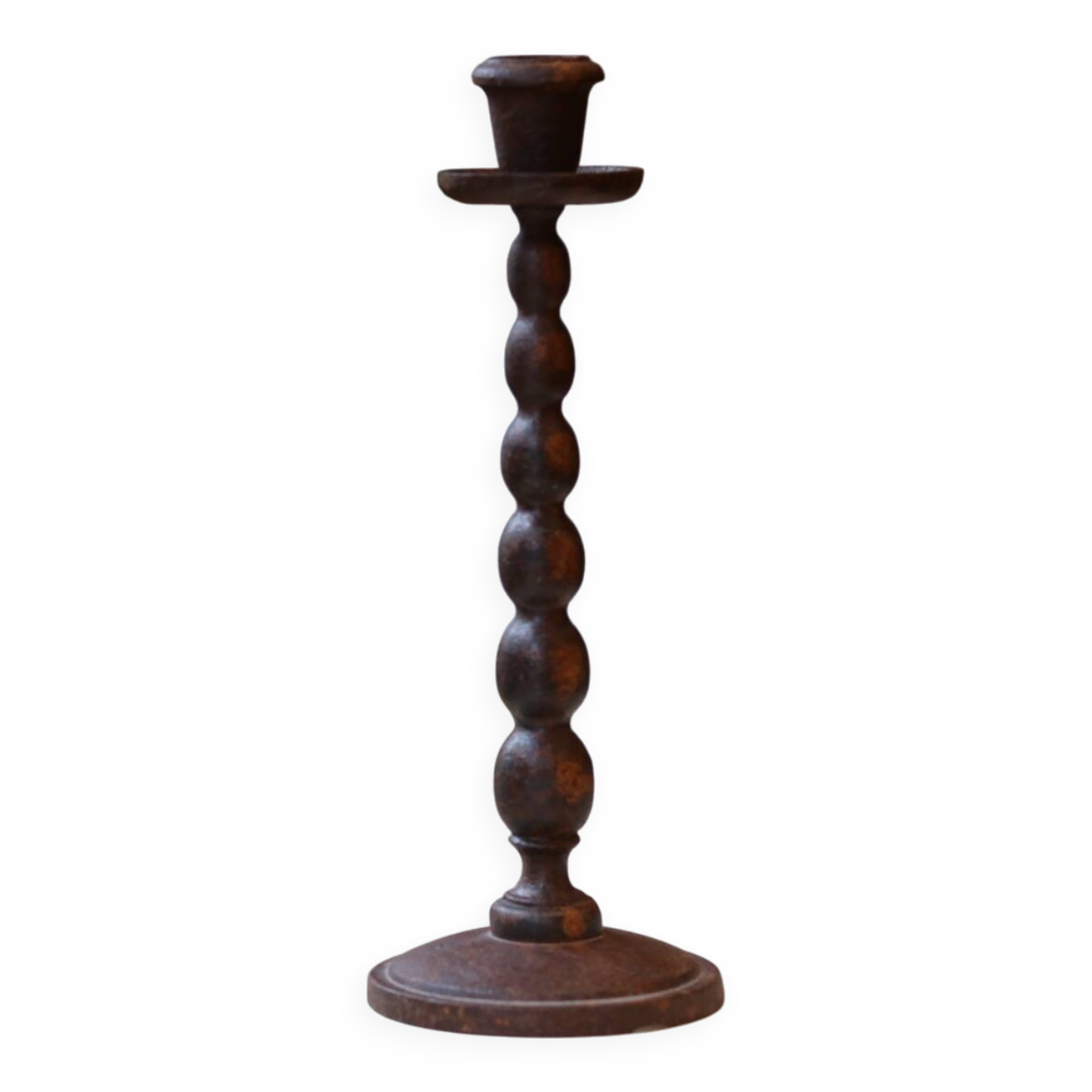Cast iron candlestick, late 19th century