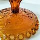 Piédouche Georges Sand verre pressé ambré, Portieux, fin 19ème