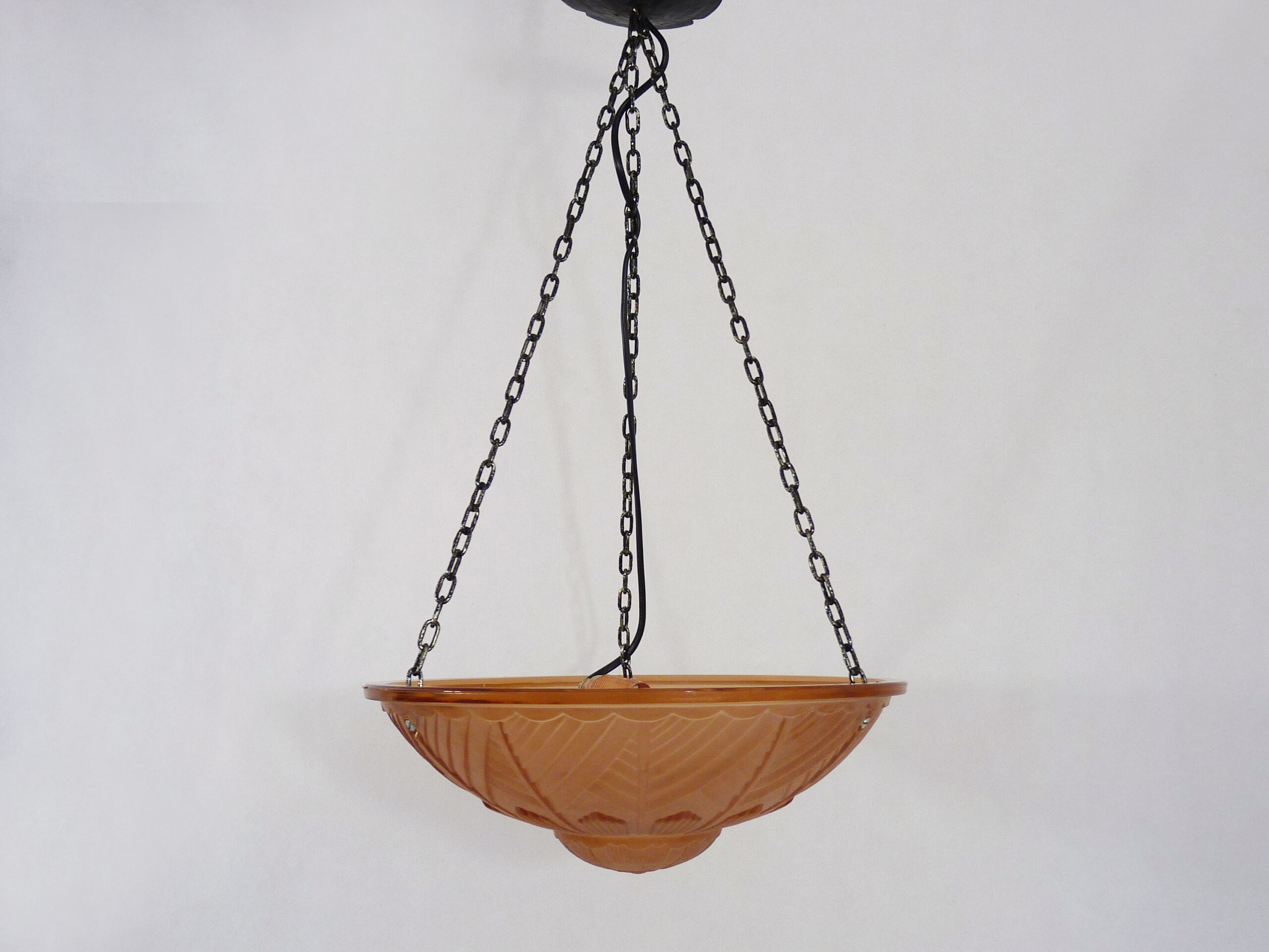 Suspension calysque Art Deco 1 Fire in glass paste