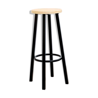 Vintage bar stool wood and metal