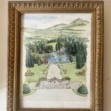 Illustration of a "French garden" under glass