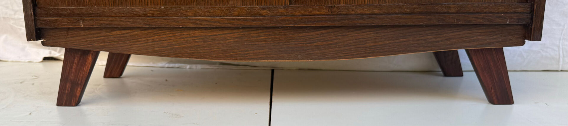 Vintage shoe cabinet with tapered legs