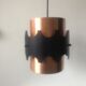 Danish ceiling pendant 1960's in black & copper metal Jo Hammerborg