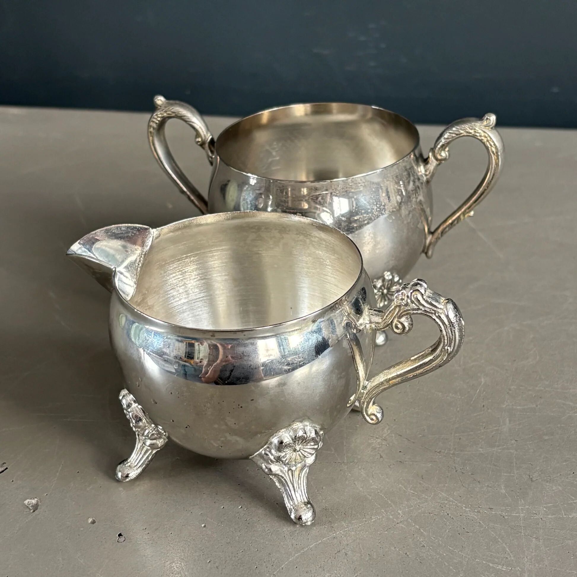 Sugar bowl - silver-plated milk jug