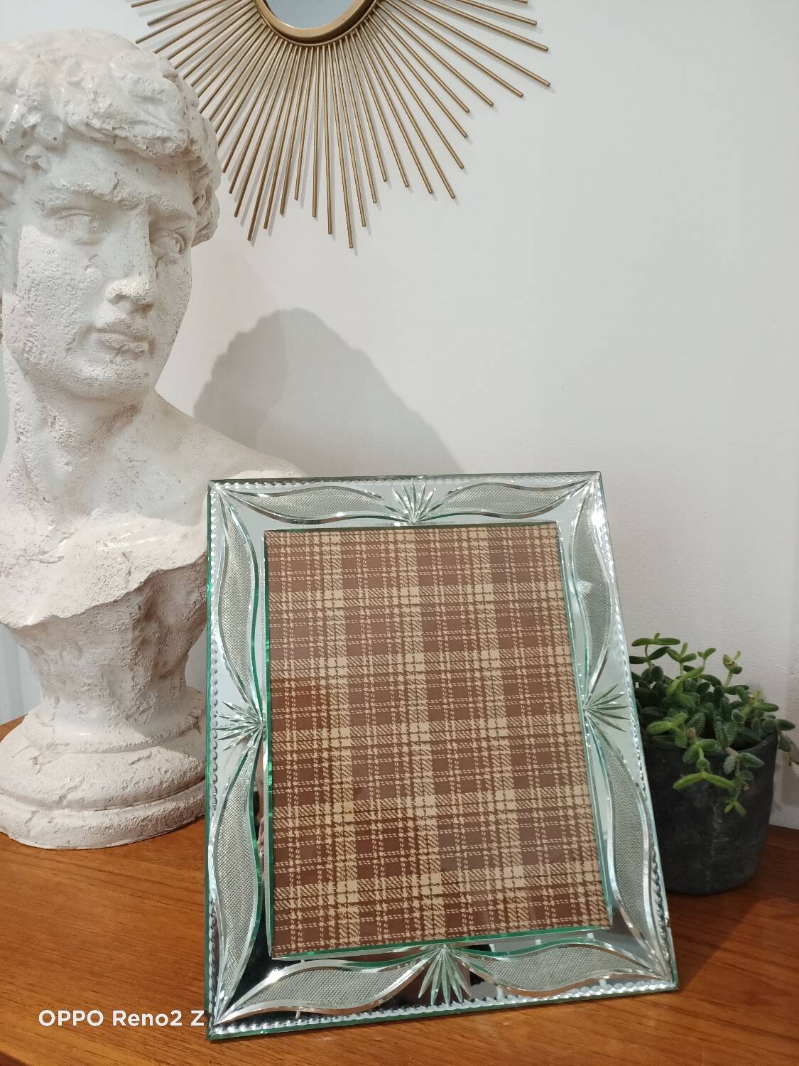 Large chiseled mirror photo frame