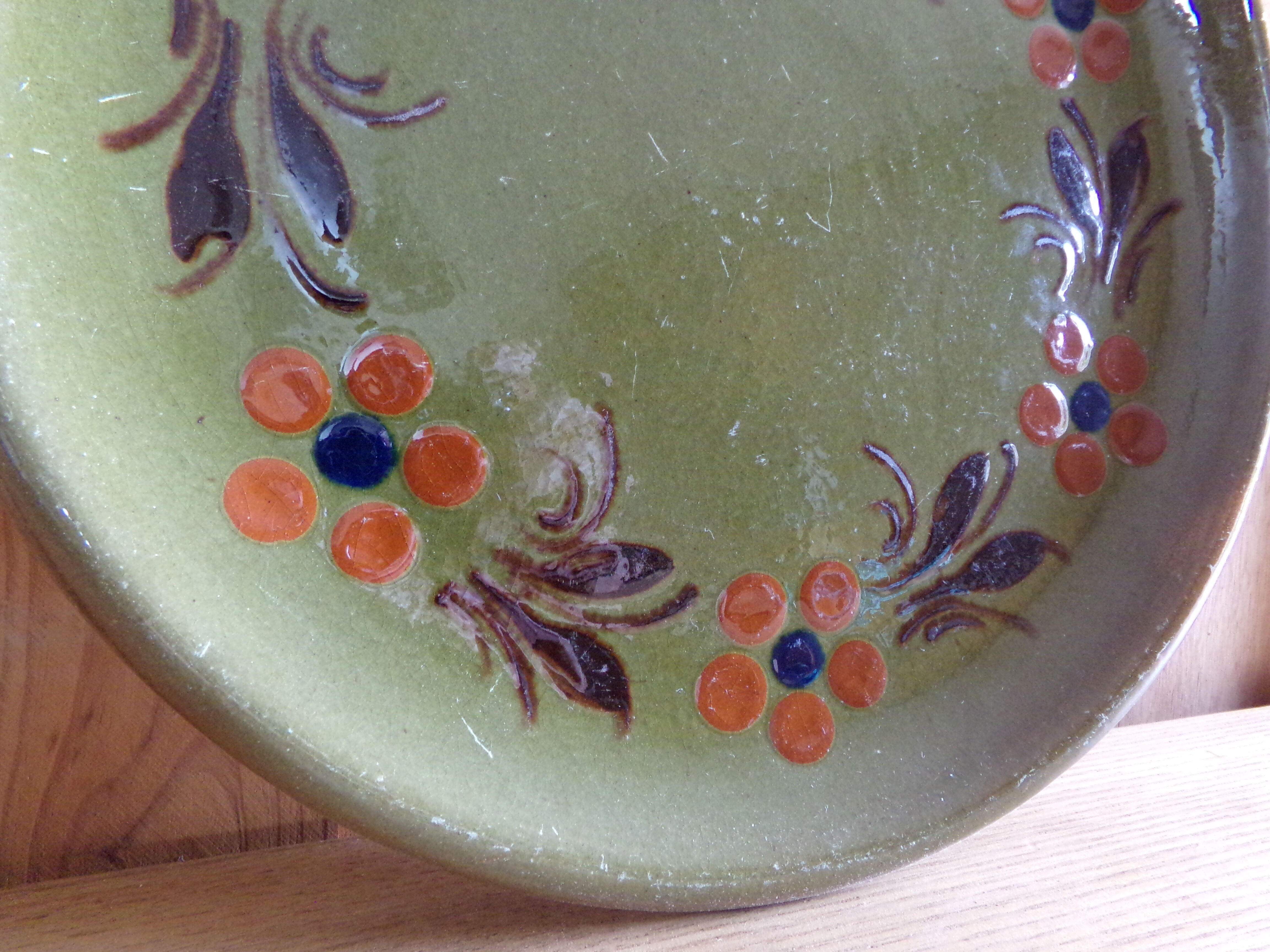 Glazed terracotta dish