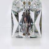Pair of wall sconces in faceted crystal and chrome / prism glass wall lamps by Kinkeldey